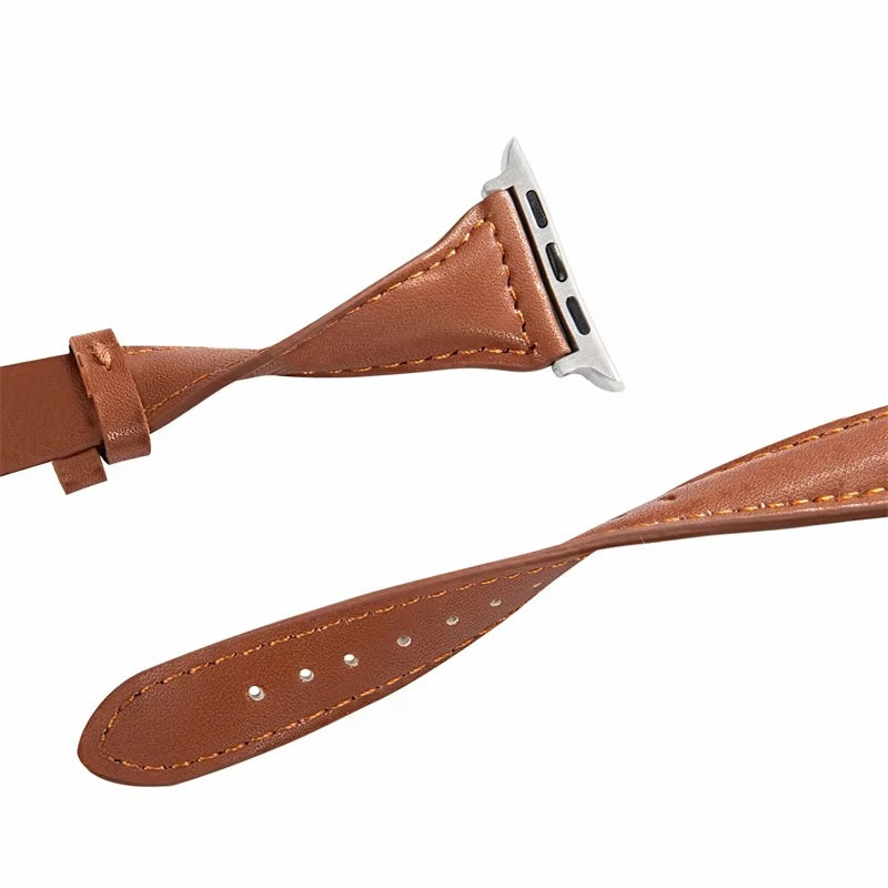 Sleek Leather Wristband for Apple Watch - Slim Design