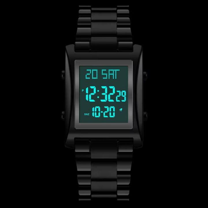 Stainless Steel Dual Time Multifunction Digital Watch for Men