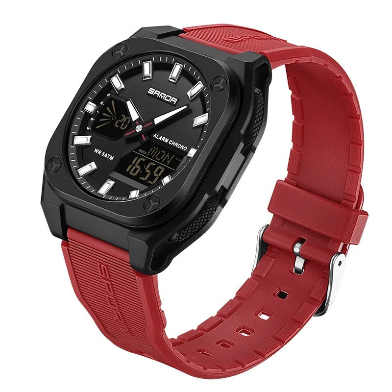 Men's Digital-Analog Hybrid Quartz Watch for Sports and Casual Wear