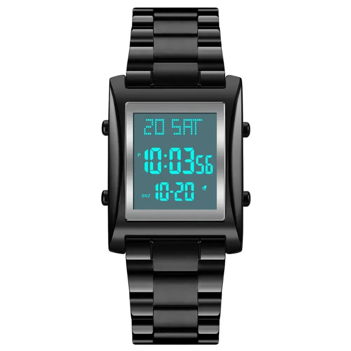 Stainless Steel Dual Time Multifunction Digital Watch for Men