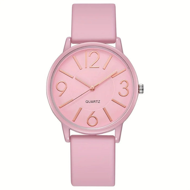 Casual Silicone Band Analog Quartz Wristwatch for Women