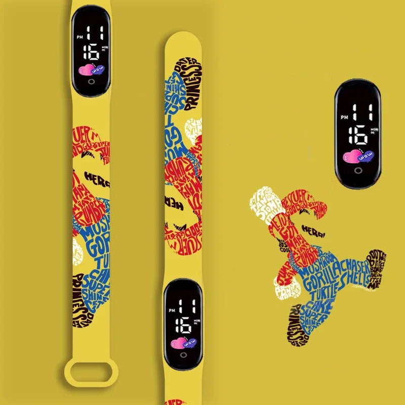 Cartoon Character Design LED Watch for Kids' Daily Wear