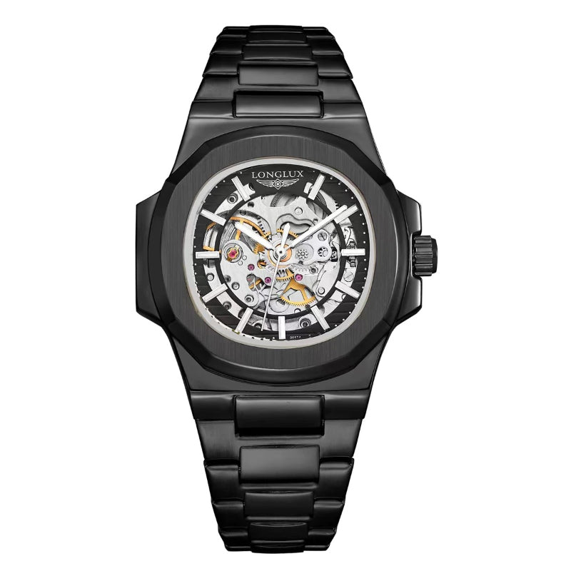 Stainless Steel Hollow Dial Automatic Mechanical Wristwatches