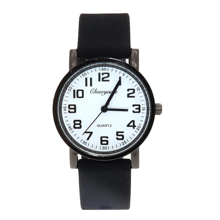 Sporty Round Case Silicone Band Quartz Watch for Kids