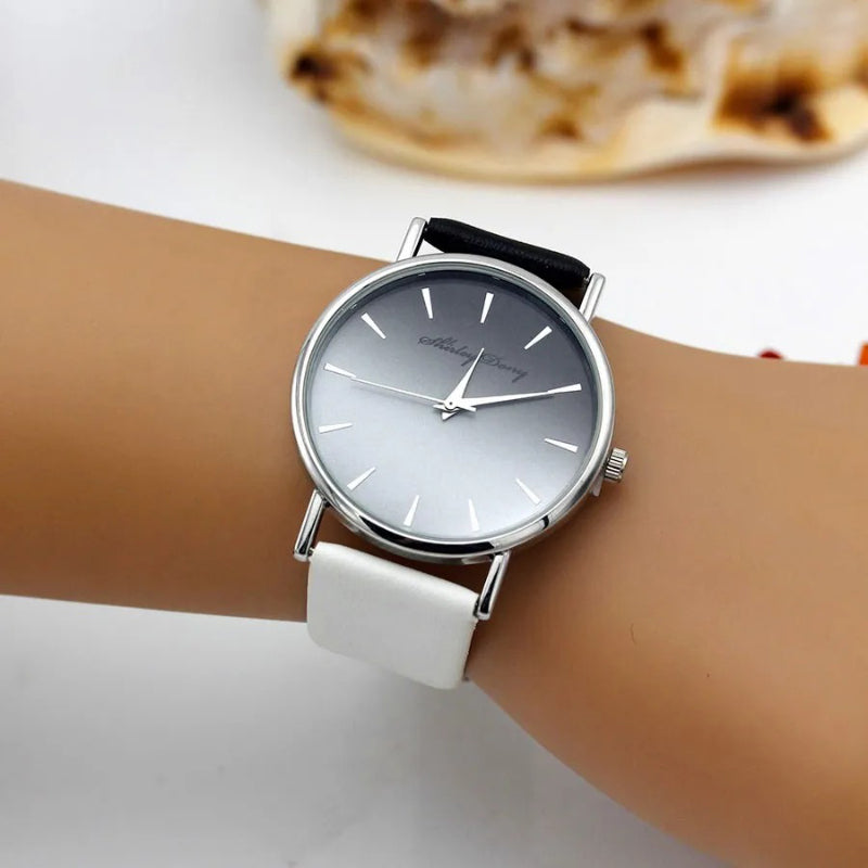 Women's Casual Gradient Round Pointer Dial Quartz Watch