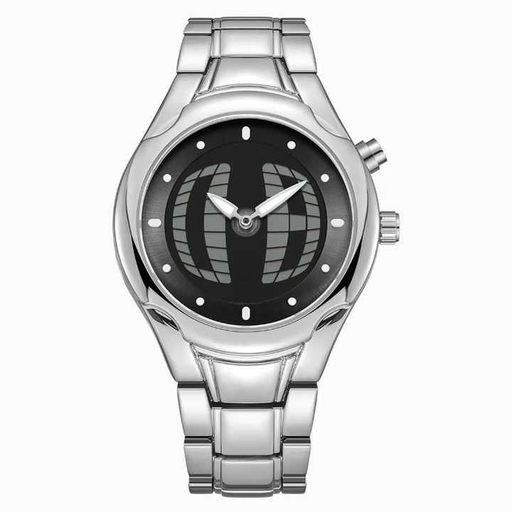 Y2K Pointer Number Dual Display Stainless Steel Men's Watch