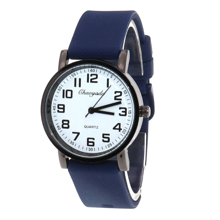 Sporty Round Case Silicone Band Quartz Watch for Kids