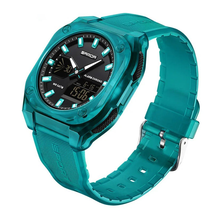 Men's Digital-Analog Hybrid Quartz Watch for Sports and Casual Wear