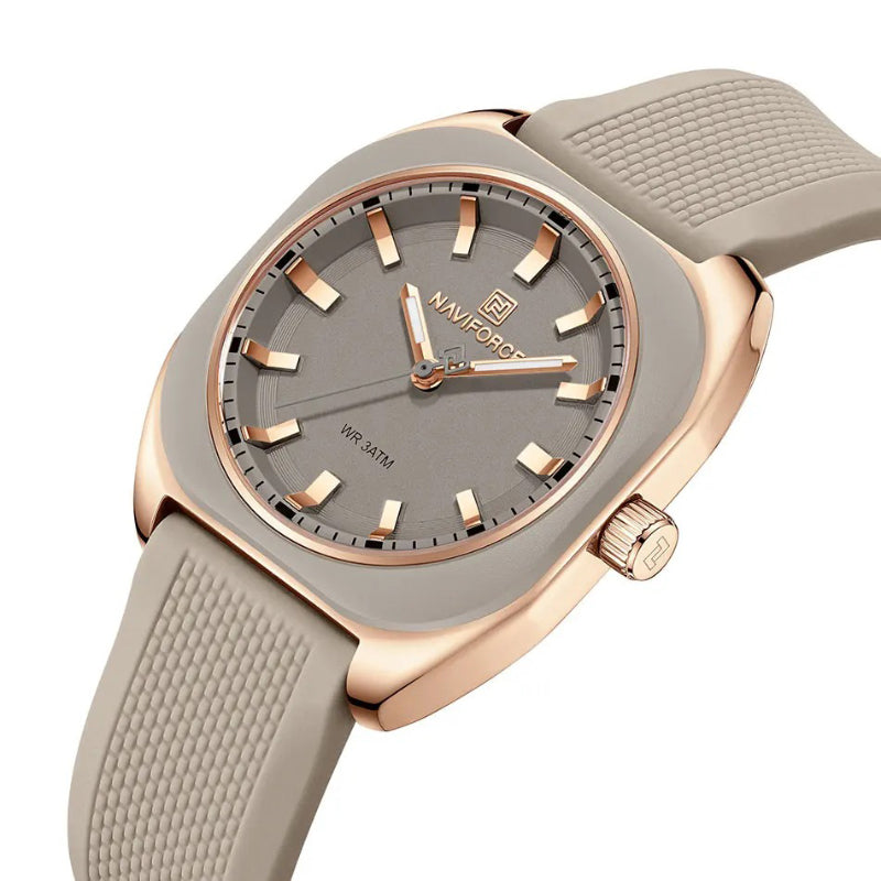 Futuristic Flair Geometric Silicone Quartz Watch for Women