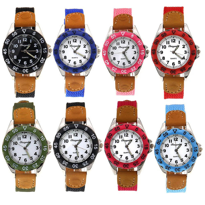 Sporty Casual Nylon Strap Easy-to-read Quartz Watch for Kids