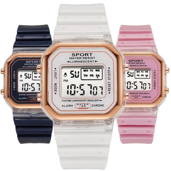 Multi-color Digital LED Display Sports Watch with Soft Rubber Strap