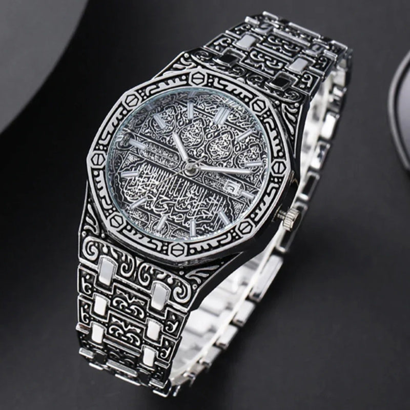Luxury Arabic Calligraphy Design Stainless Steel Men's Watch