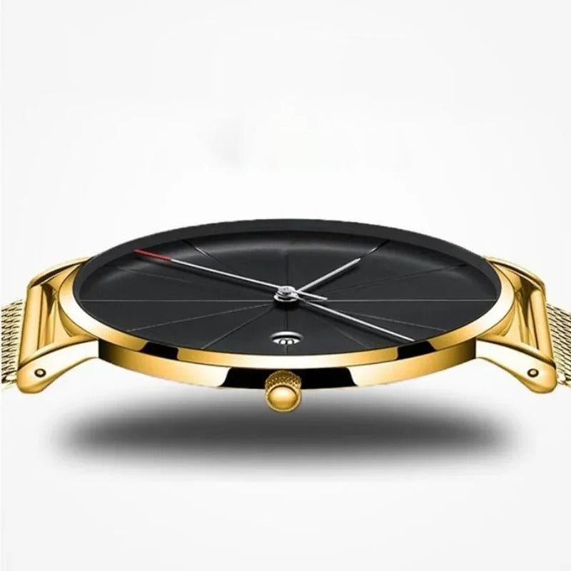 Ultra Thin Stainless Steel Mesh Belt Quartz Wristwatches