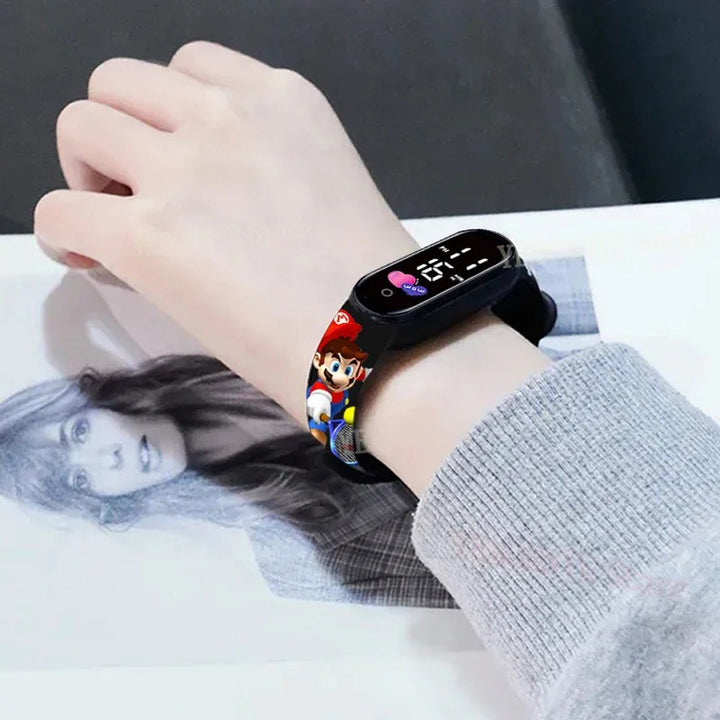 Cartoon Character Design LED Watch for Kids' Daily Wear