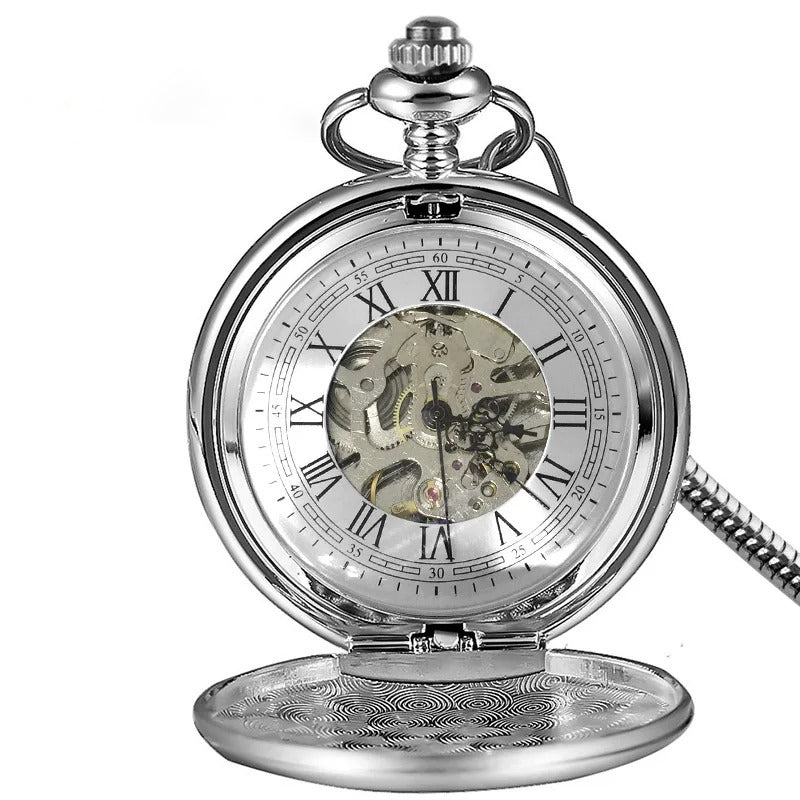 Enchanted Floral Porcelain Case Mechanical Pocket Watch