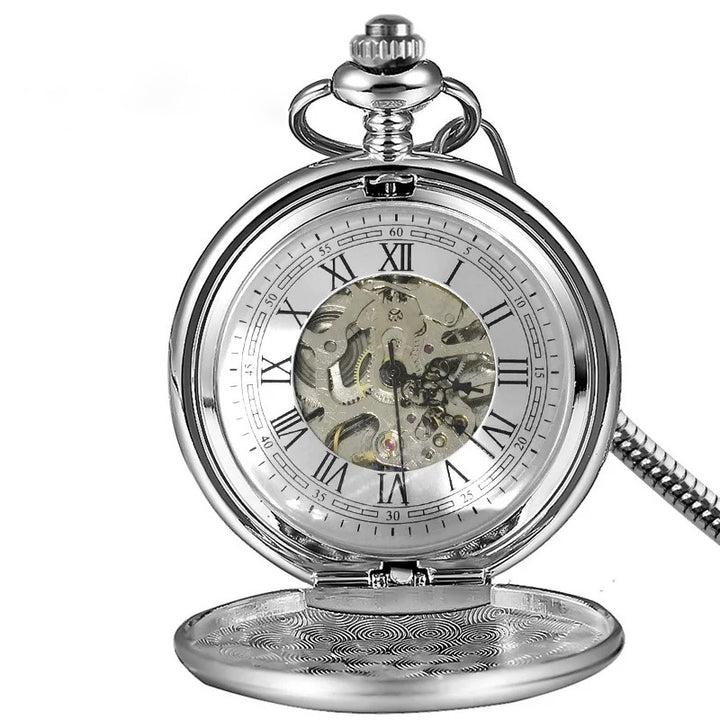 Enchanted Floral Porcelain Case Mechanical Pocket Watch