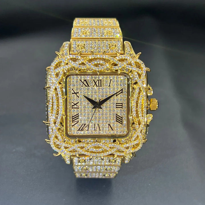 Prestigious Jewelry Watch with Luxurious Rhinestone Encrusting