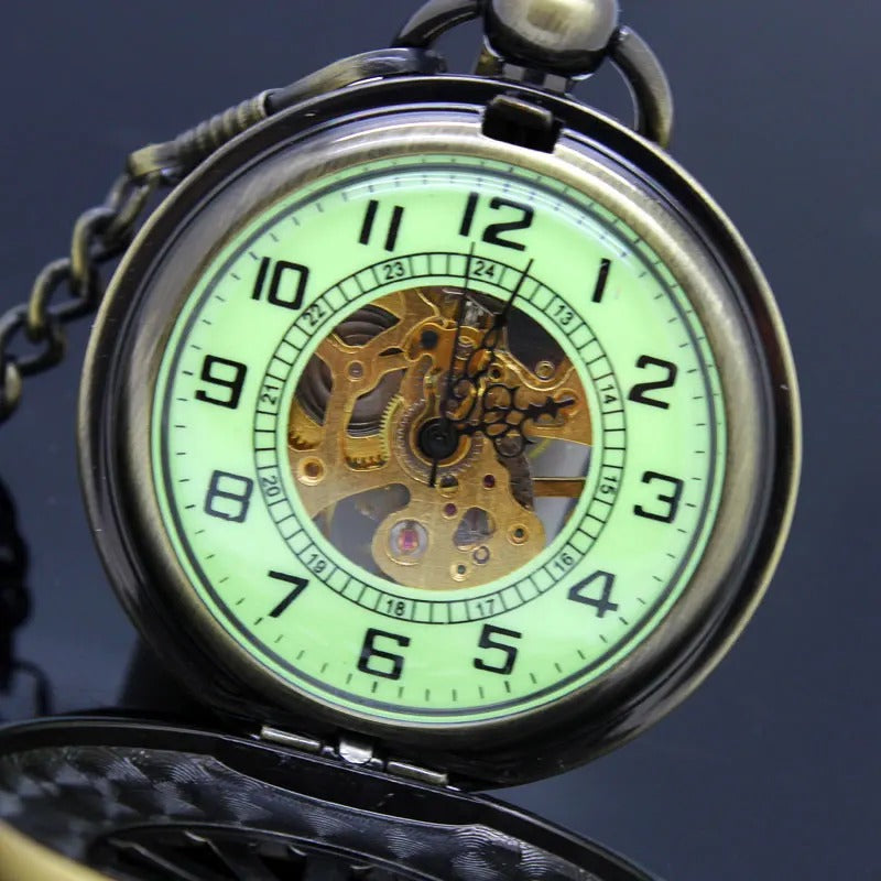 Luminous Antique Steampunk Mechanical Pocket Watch