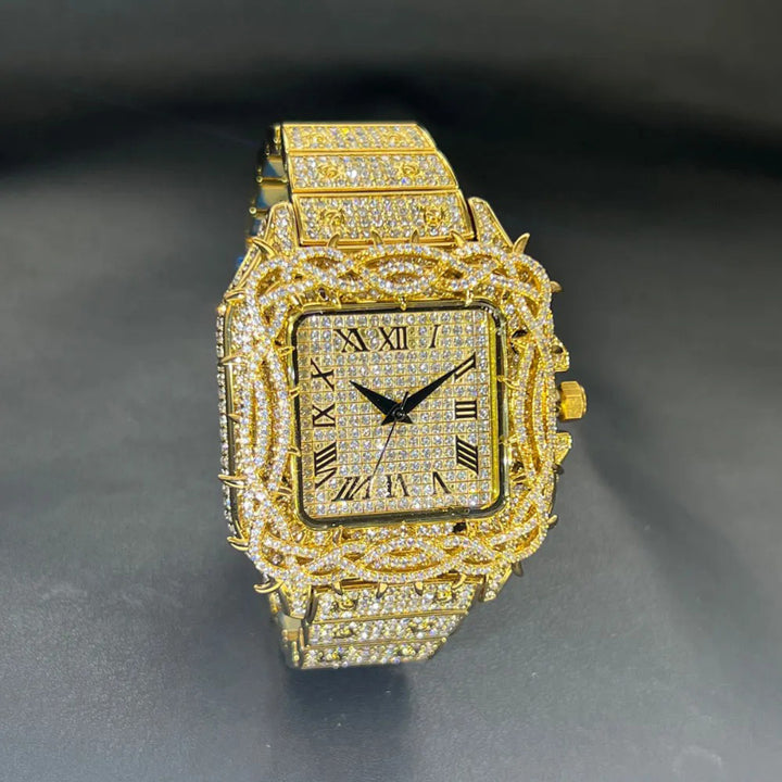 Prestigious Jewelry Watch with Luxurious Rhinestone Encrusting