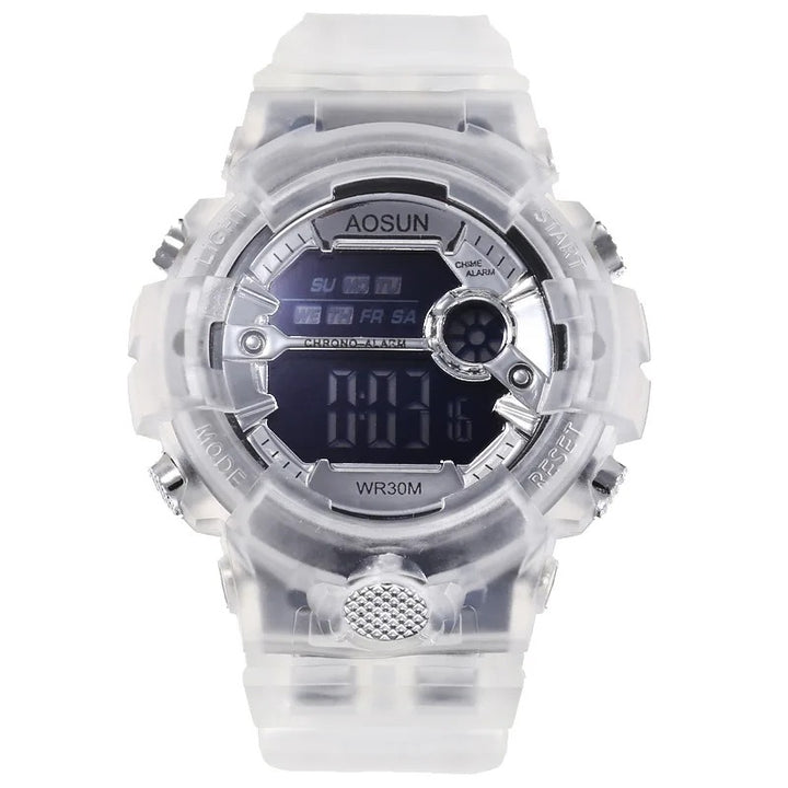 Stylish Transparent Case Digital Electronic Sports Watch for Kids