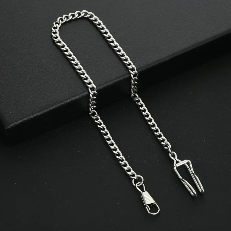 Timeless Steel Roman Numeral Mechanical Pocket Watch