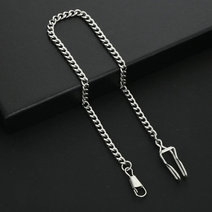 Timeless Steel Roman Numeral Mechanical Pocket Watch