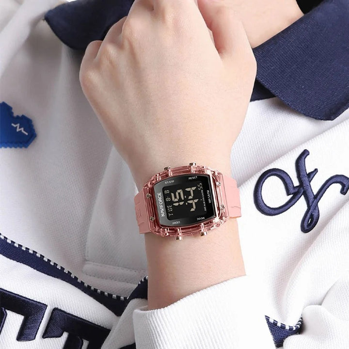 Sport and Casual Elegance Barrel-Shaped Digital Watch for Women