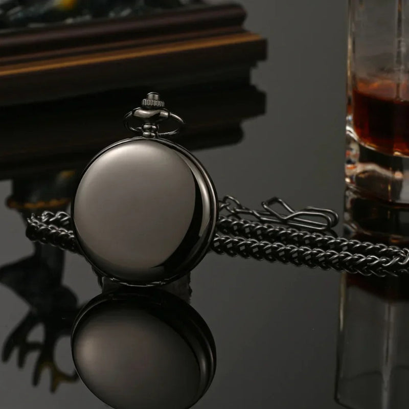 Timeless Steel Roman Numeral Mechanical Pocket Watch