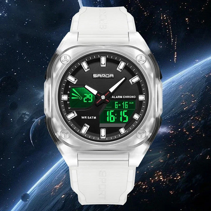 Men's Digital-Analog Hybrid Quartz Watch for Sports and Casual Wear