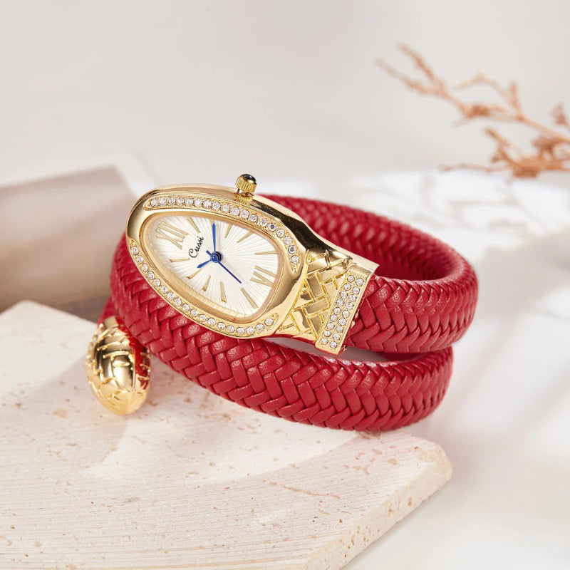Wrapped In Style Snake-Inspired Women's Quartz Timepiece