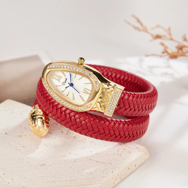 Wrapped In Style Snake-Inspired Women's Quartz Timepiece