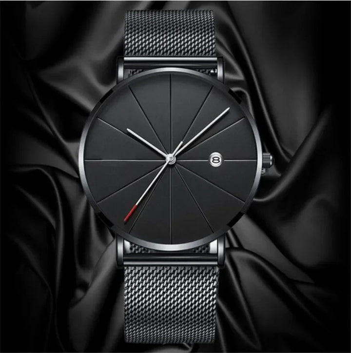 Ultra Thin Stainless Steel Mesh Belt Quartz Wristwatches