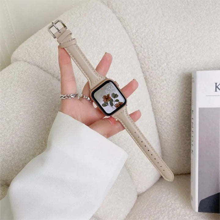 Sleek Leather Wristband for Apple Watch - Slim Design