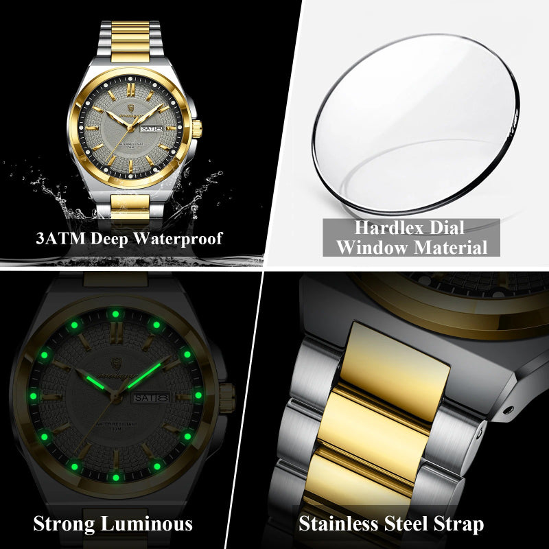 Classic Visual Trend Luminous Stainless Steel Men's Quartz Watch
