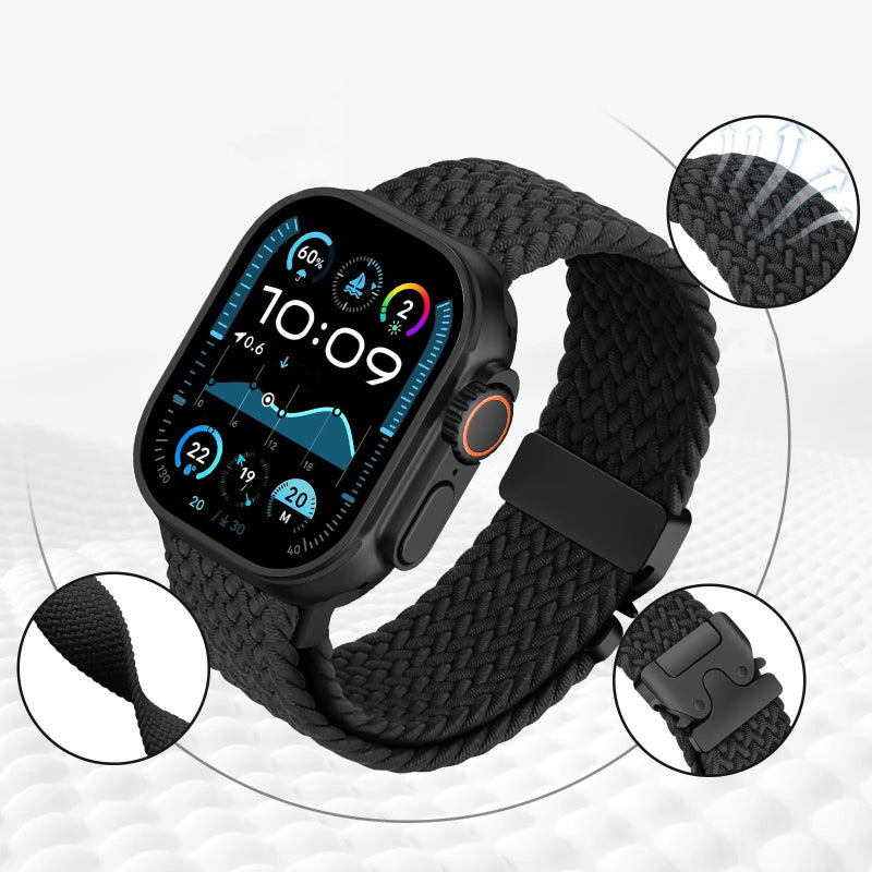 Nylon Elastic Braided Solo Loop Straps for Apple Replacement Watch Band