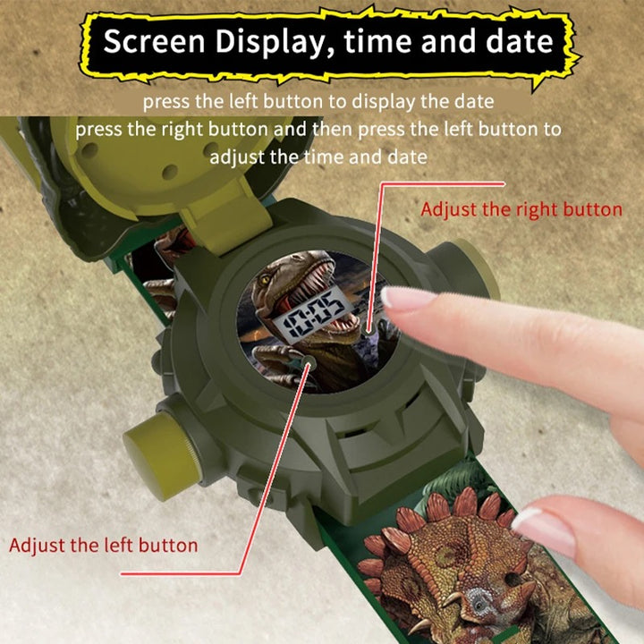 Children's 24-Design Dinosaur Projection Digital Watches