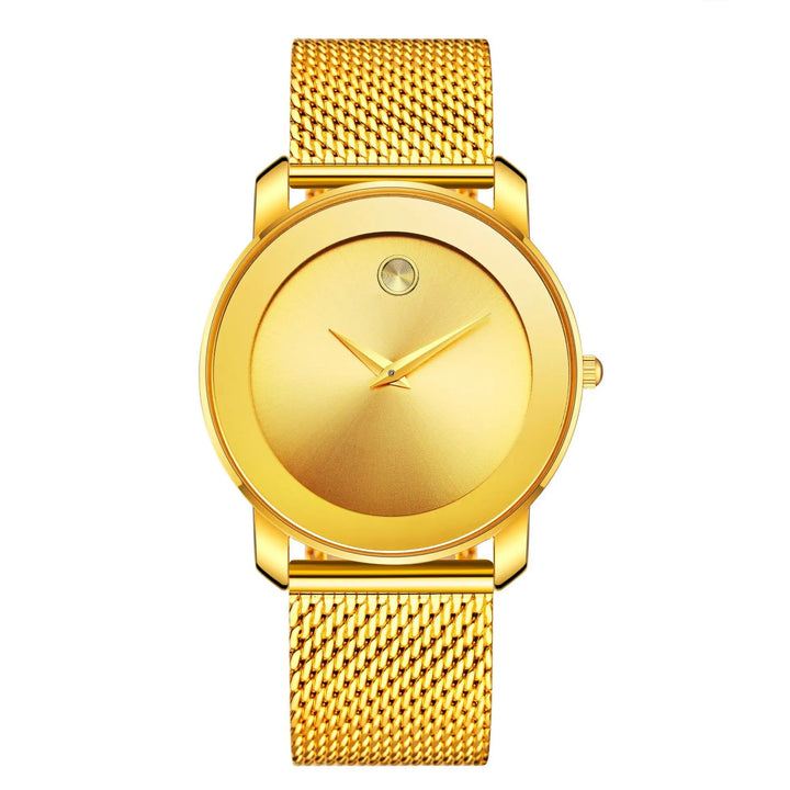 Timeless Simplicity Numberless Steel Mesh Band Quartz Watch