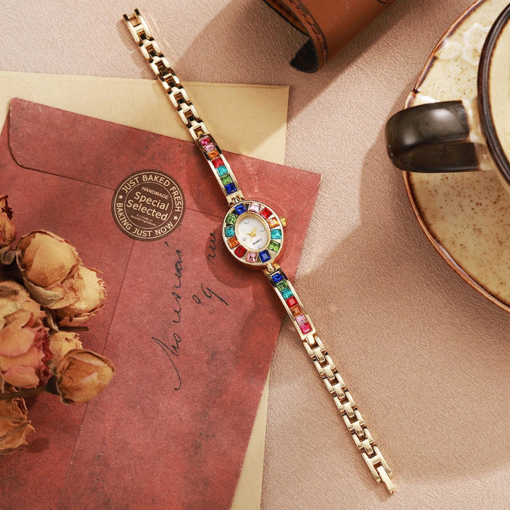 Multicolor Rhinestone Inlay Women's Luxury Quartz Watch