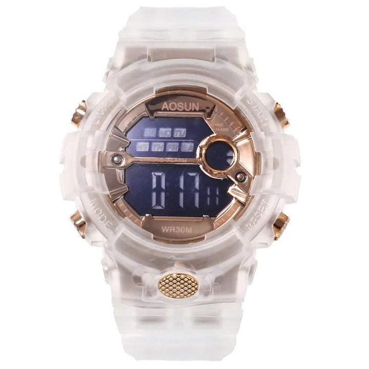 Stylish Transparent Case Digital Electronic Sports Watch for Kids
