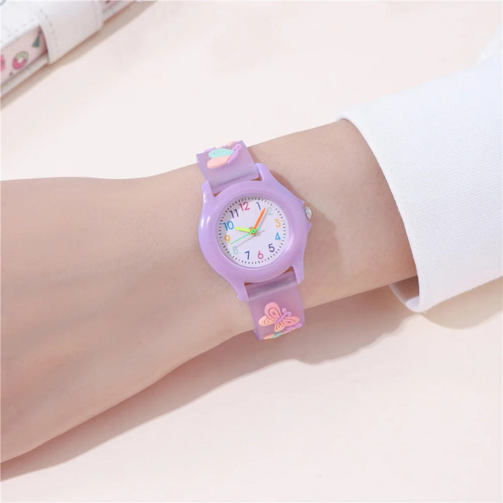 Beginner-Friendly Butterfly Pattern Quartz Watch for Kids