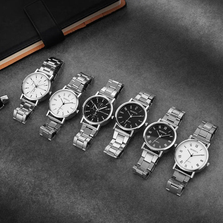 Everyday Stainless Steel Round Dial Quartz Timepiece for Men