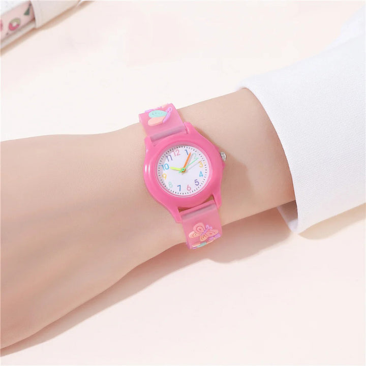 Beginner-Friendly Butterfly Pattern Quartz Watch for Kids