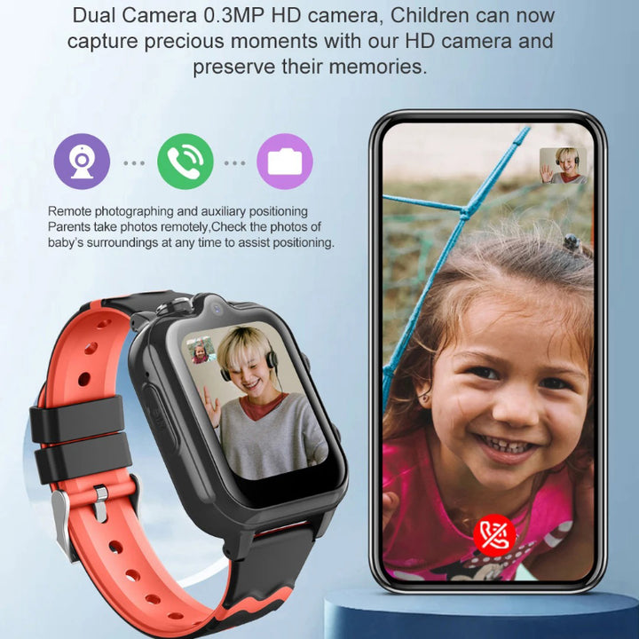 4G Dual Camera Smart Watches for Kids with Safety Features