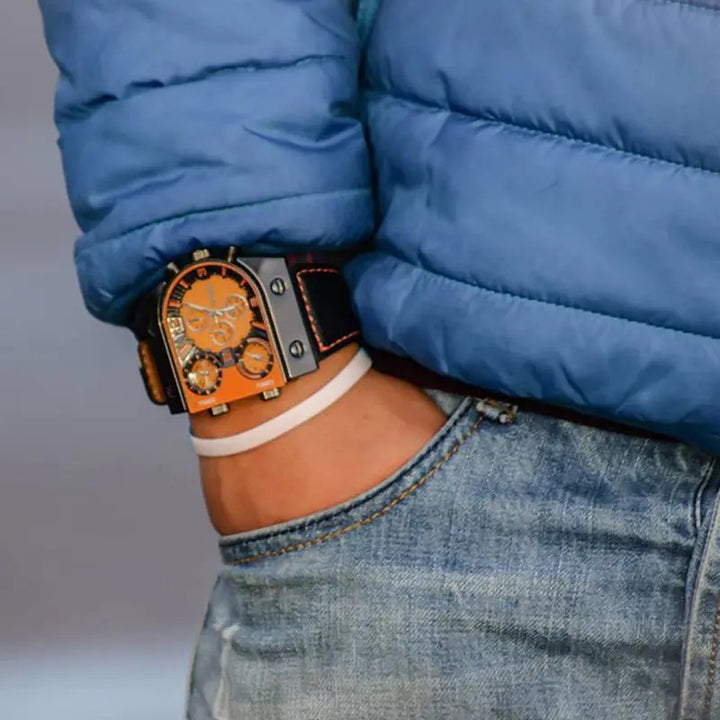 Urban Explorer’s Multiple Time Zone with PU Leather Strap Quartz Watch