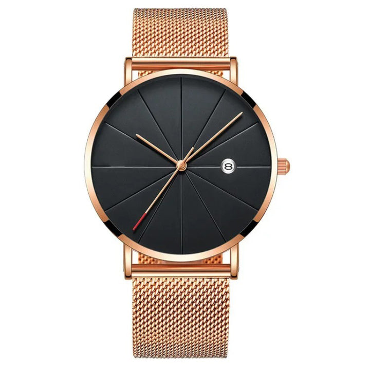 Ultra Thin Stainless Steel Mesh Belt Quartz Wristwatches