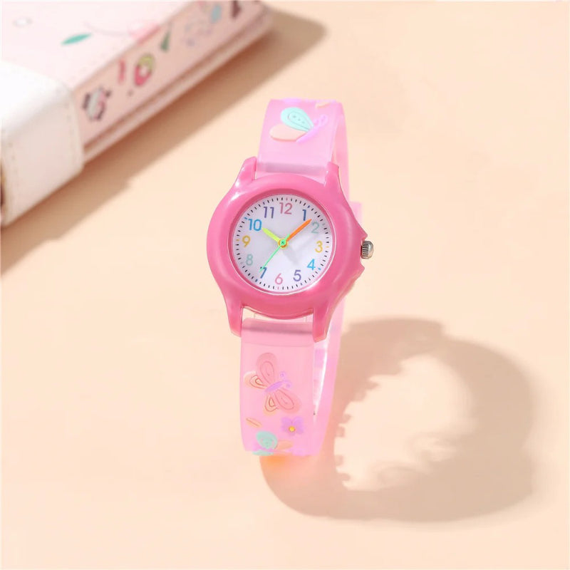Beginner-Friendly Butterfly Pattern Quartz Watch for Kids