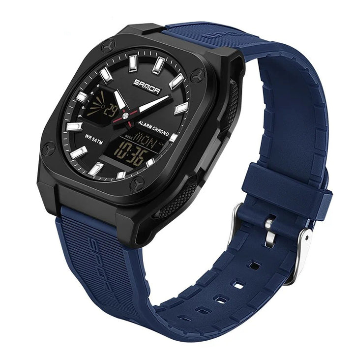 Men's Digital-Analog Hybrid Quartz Watch for Sports and Casual Wear