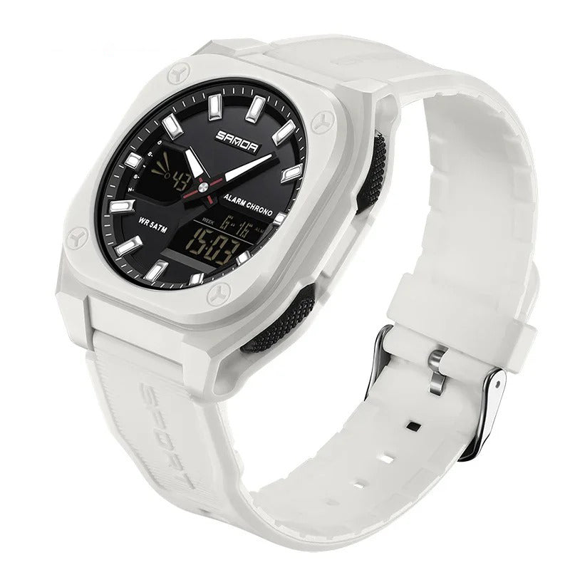 Men's Digital-Analog Hybrid Quartz Watch for Sports and Casual Wear