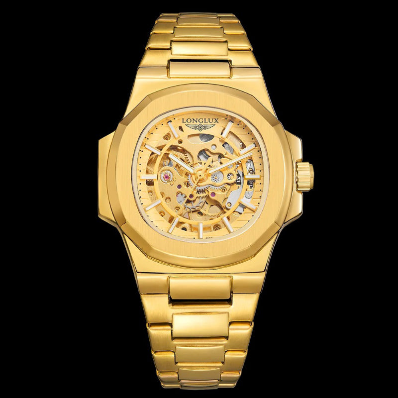 Stainless Steel Hollow Dial Automatic Mechanical Wristwatches