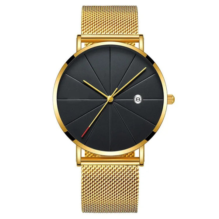 Ultra Thin Stainless Steel Mesh Belt Quartz Wristwatches